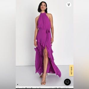Beautiful purple dress with slit size small